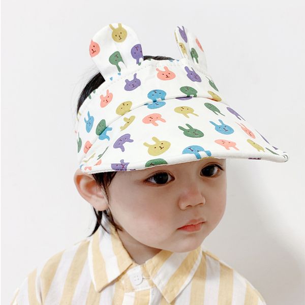 

lovely cartoon sun hat beach cap for 1-2 year old children summer uv protection sun hat empty visor, Blue;gray