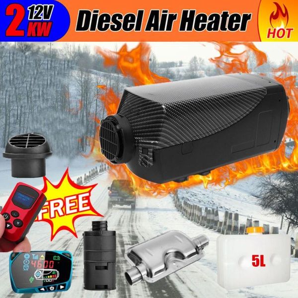 

12v 2kw car diesels air parking heater car heater lcd remote control monitor switch + for trucks bus trailer