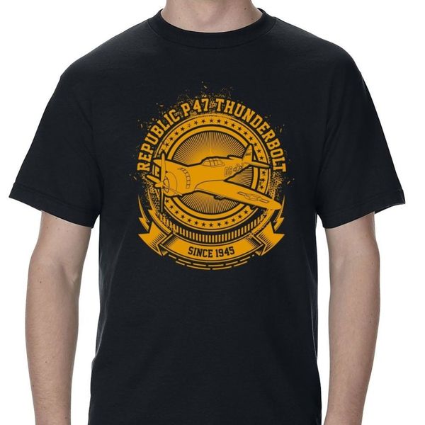 

men 2019 brand clothing tees casual p-47 thunderbolt men's t-shirt