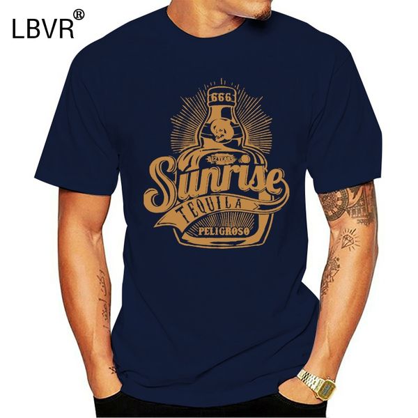 

men 2019 new short sleeve t-shirt sunrise tequila gold silver party alkohol vodka whisky gin streetwear cotton t-shirts