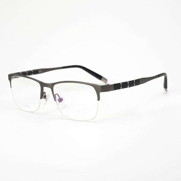 

ultra-light pure titanium spectacle frame men's business glasses big face compatible super elastic half-frame frame, Black