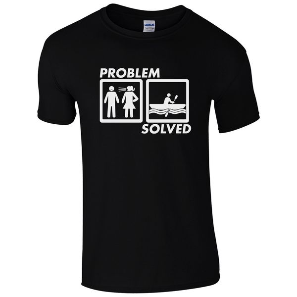 

2019 summer tee shirt problem solved canoeing t-shirt - dad marriage fathers day present mens gift custom t-shirt