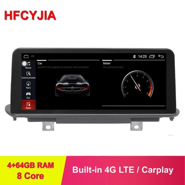 

hfcyjia 4+64gb 8 core android 9.0 car multimedia screen for x5 f15 gps navi receiver wifi 4g google carplay ips touch car dvd