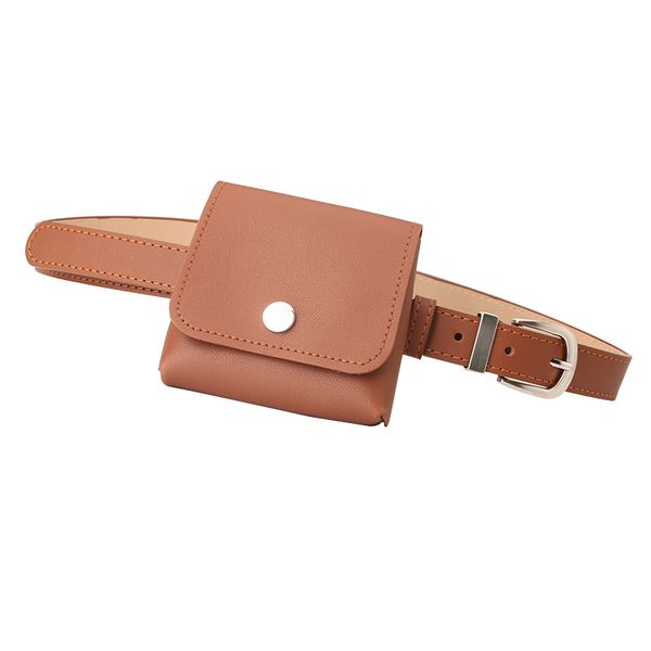 

small bag female waist bag belt white tide fashion compact leather mini leather red belt width buckle width buckle length style, Black;brown