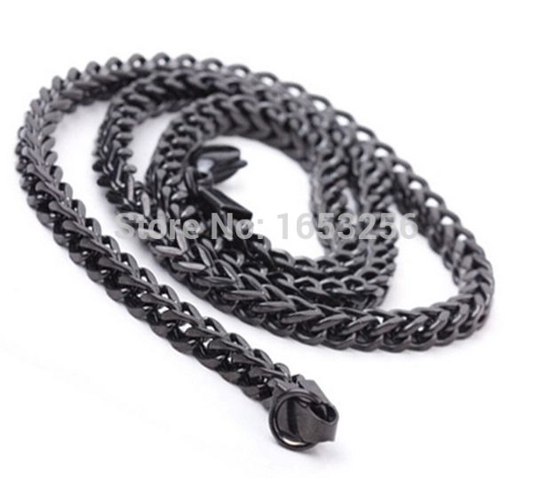 

for men's hip-hop jewelry 6mm 24'' ale black figaro box curb link chain necklace stainless steel gifts, Silver