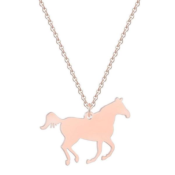 

zwpon fashion horse shape pendant necklace for women clavicle necklace femme jewelry bijoux, Silver