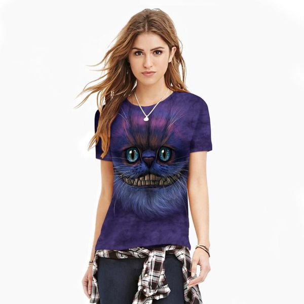 

purple cat 3d print mens womens summer sport t shirts short sleeve pull over grey tees s to 2xl, Black;blue