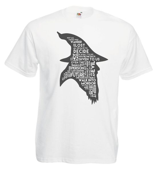

2019 new tee shirt t-shirt gandalf words signore degli anelli tolkien saga summer cotton t-shirt