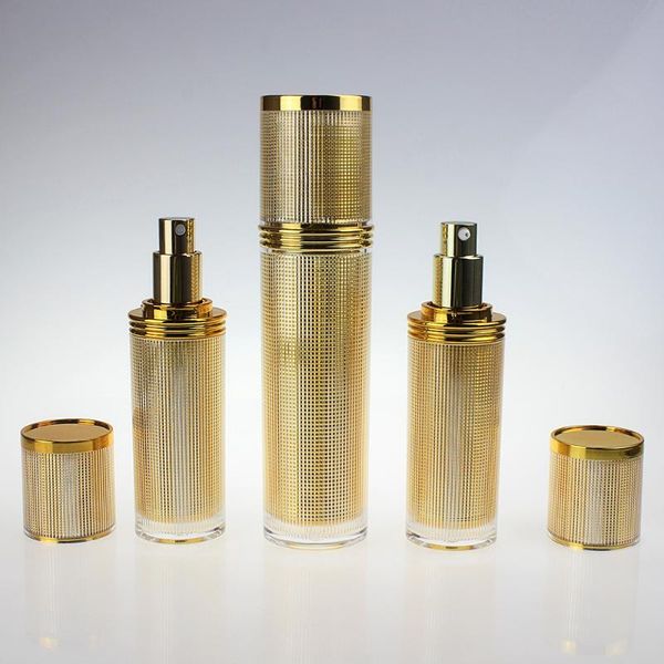 

gold acrylic spray bottle,40ml plastic lotion pump container wholesale