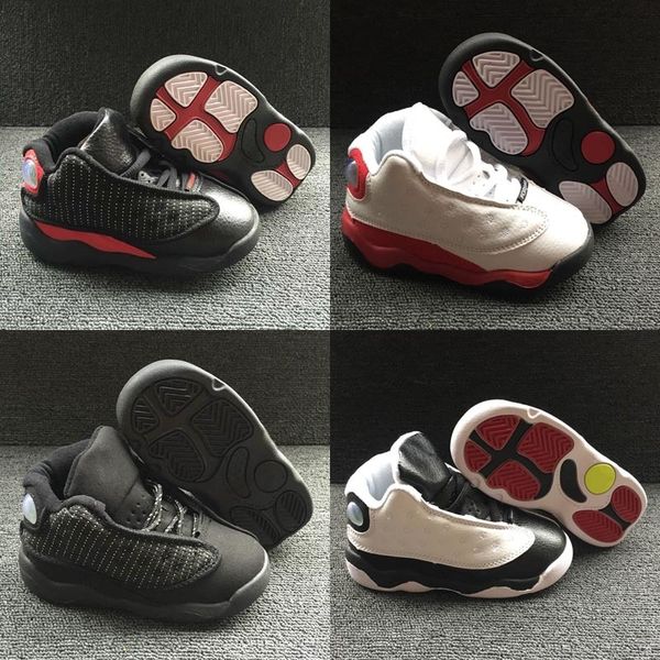 

children jumpman 13 xiii basketball shoes kids 13s sports boys girls youths little baby athletic sneakers baby birthday gift 22-27, Black