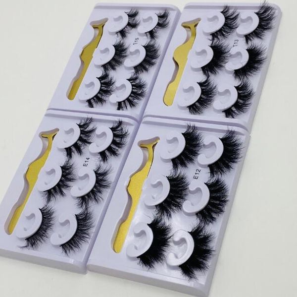 

thick messy mink false eyelashes set 3 pairs soft & vivid curly fake lashes mink fur hair eyelashes extensions 4 models dhl free