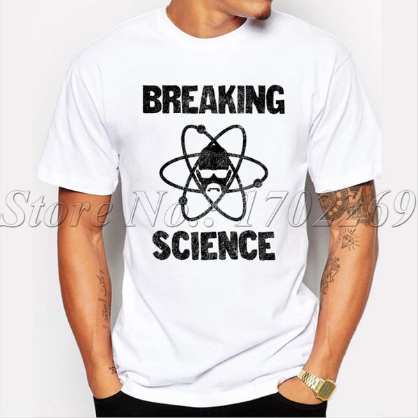 

letter printed men short sleeve t-shirt o-neck casual breaking science schraderarau design male fashion hipster tee