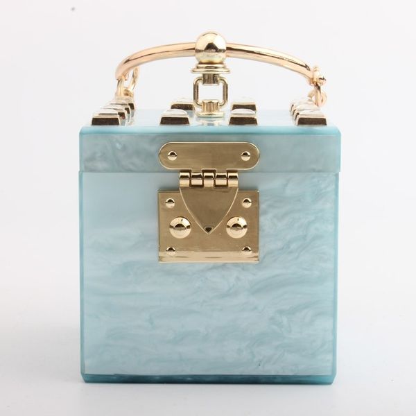 

hand-held square acrylic box diamond bag portable women's evening handbag ladies wedding bridal totes party designer bags