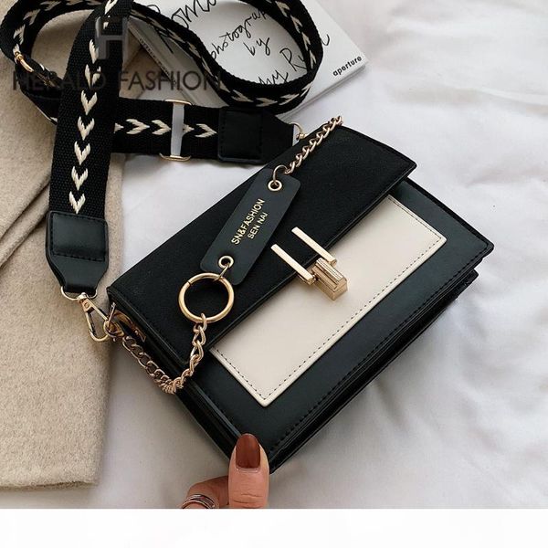 

2020 mini crossbody bags for women small ins ultra fire retro wide shoulder strap messenger bag simple style chain purse bag