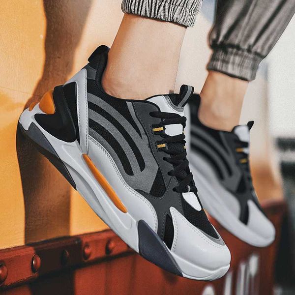 

men's casual shoes mens version of the trend of sneakers men's shoes summer breathable sports casual running, Black