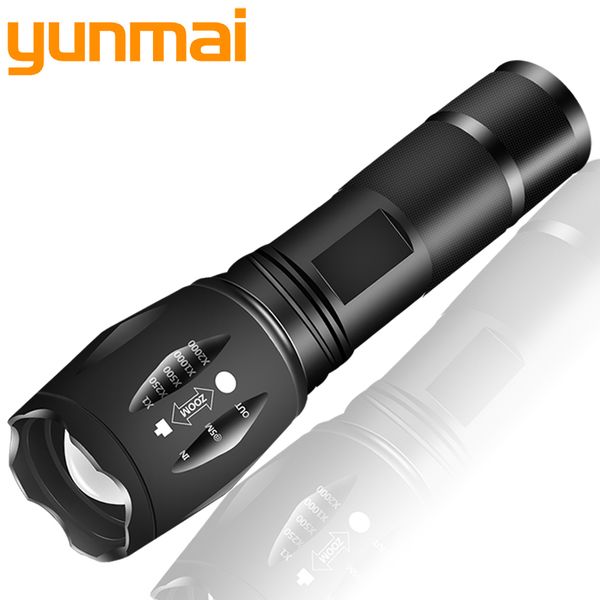 

xm-l2 6000lm aluminum waterproof zoomable cree led torch tactical light for 18650 rechargeable battery or