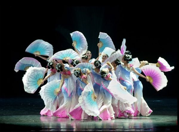 

new classical dance clothes stage performance clothing umbrella dance costumes national fan yangko clothing, Black;red