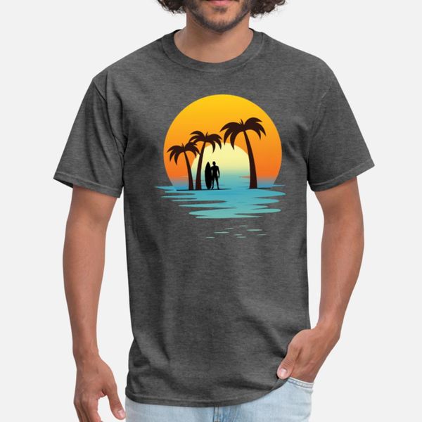 

summer beach lovers design sunset surfer t shirt men printed 100% cotton s-xxxl trend famous building summer pictures shirt