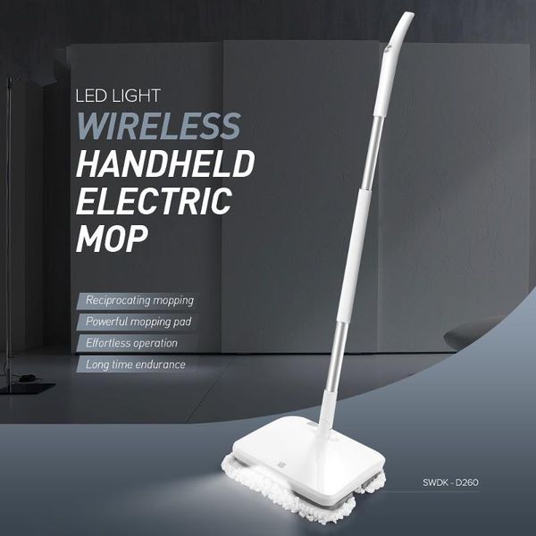 

swdk handheld electric floor mop wireless wiper floor washer mopping robot household cleaning with led light d260