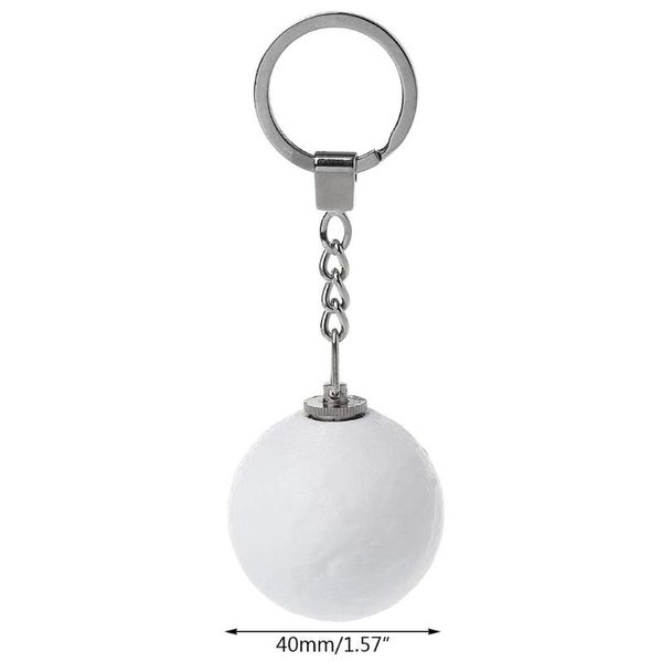 

vingtank portable 3d moon shape keychain night 3d moon printing nightlight moonlight gifts fashion key king car interior, Silver