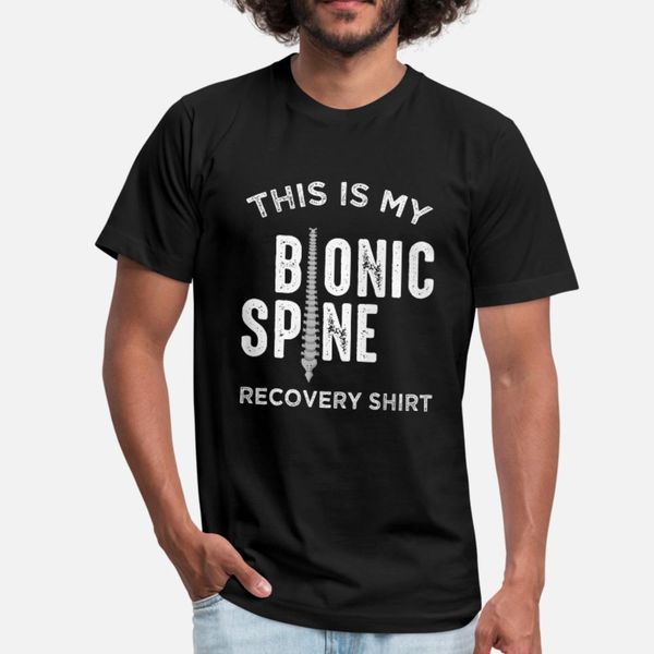 

back fractured spinal fusion patient bionic spine t shirt men customized short sleeve crew neck trend gift comical spring autumn shirt