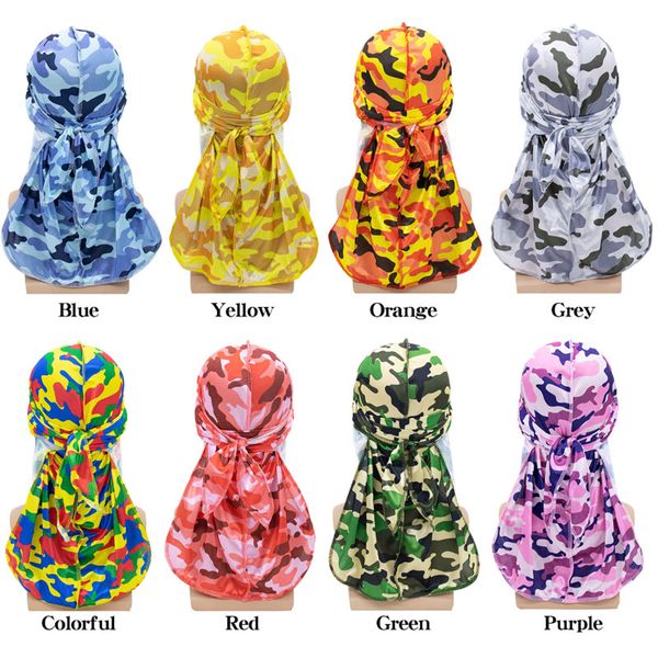 

new fashion women men camouflage printed turban long tailed pirate hat outdoor sports headwear ing