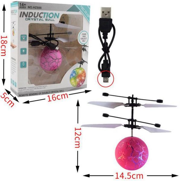 

flying ball toys rc led lighting flashing light aircraft helicopter induction toy electronic kids gifts party favor kka8020