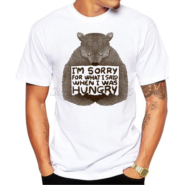 

2019 summer funny animal design t shirt men's custom bear printed hipster tees