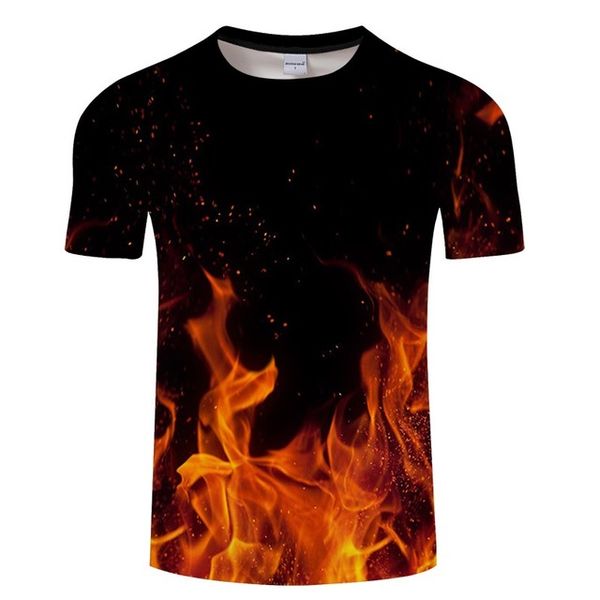 

red flaming anime camiseta streatwear 3d print shirts oversized oversized comics men clothing