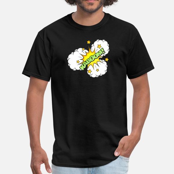 

comic kaboom футболка мужчины персонализированного tee shirt круглый воротник новизна интересный основные летний стиль письмо shirt