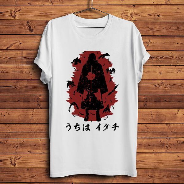 

itachi uchiha and crow anime t shirt men summer new white casual tshirt short sleeve manga naruto streetwear tee