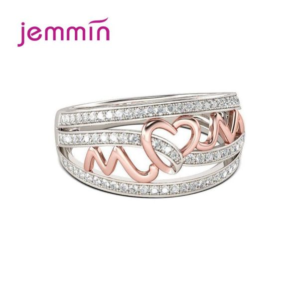 

new arrival 925 sterling silver fashion statement rings for women wedding engagement romantic style heart shape cz crystal, Golden;silver