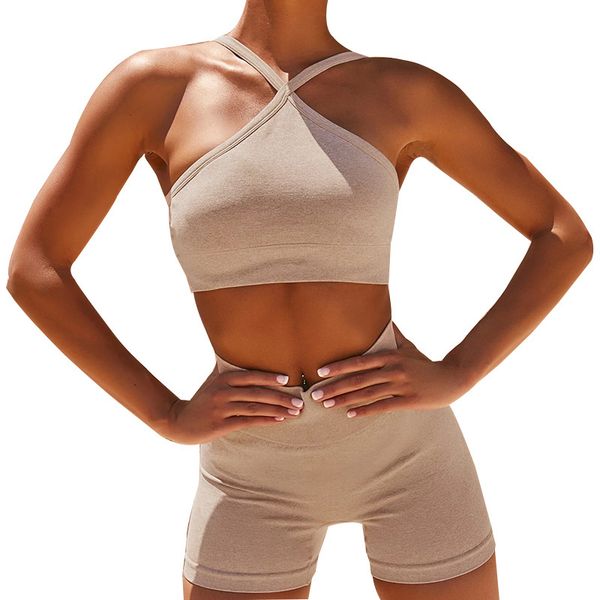 

new seamless yoga set women gym clothes summer sports bra shorts gym set women high waist workout sport tracksuit, White;red