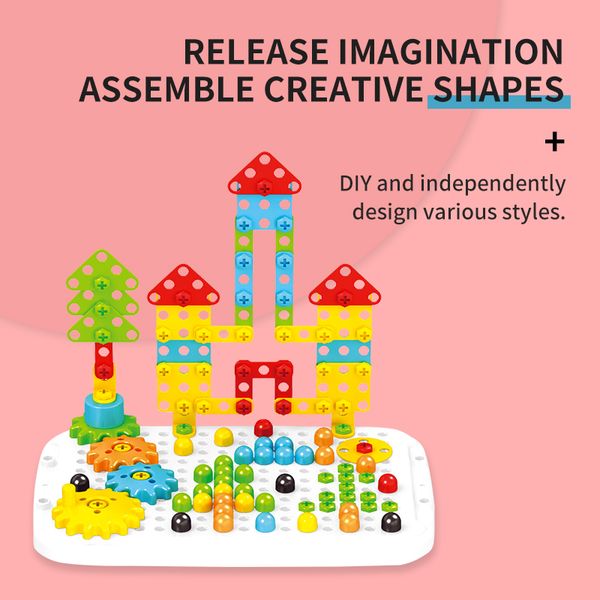 

kid toy 276pcs combination creative portable gear platter interesting early education assembly building block intelligence toys wholesale