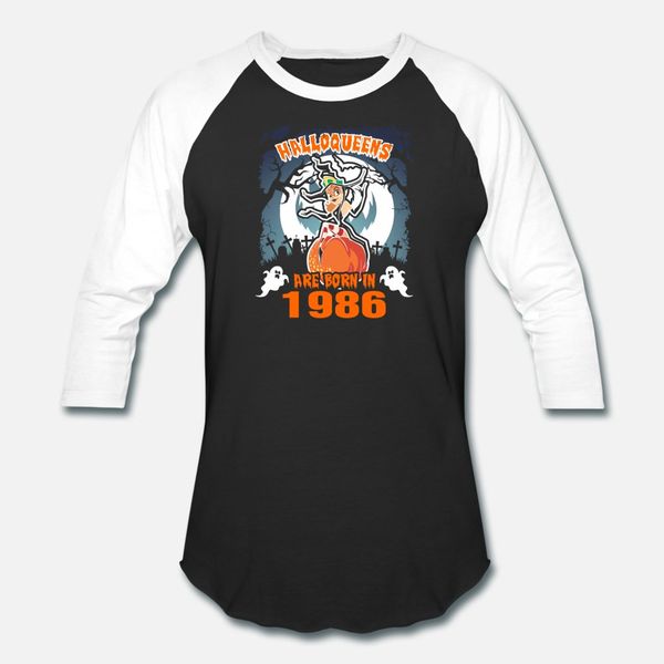 

halloqueens are born in 1986 t shirt men create 100% cotton plus size 3xl trend fit funny casual spring vintage shirt, White;black