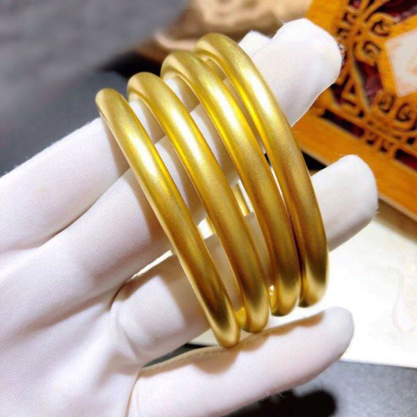 

pure 24k yellow gold bangle handmade bangle women round heavy gold, Black