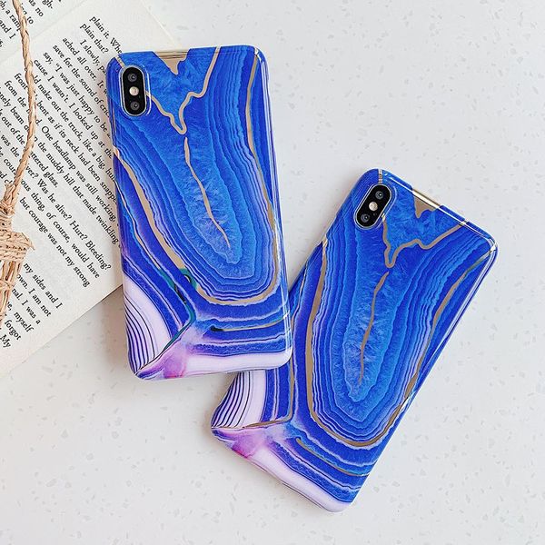 

cgjxsphone case for xr xs max 6 6s 7 8 plus x blue ocean current gradual color soft imd full body marble back cover coque