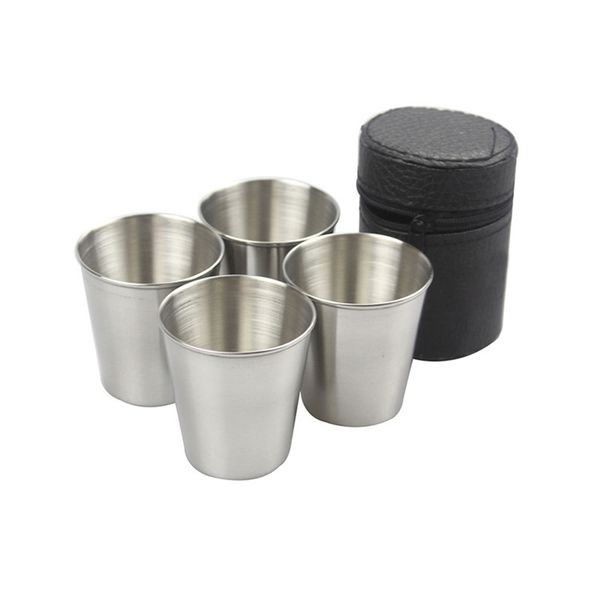 

4pcs stainless steel mini cup mug drinking coffee beer tumbler camping travel cup