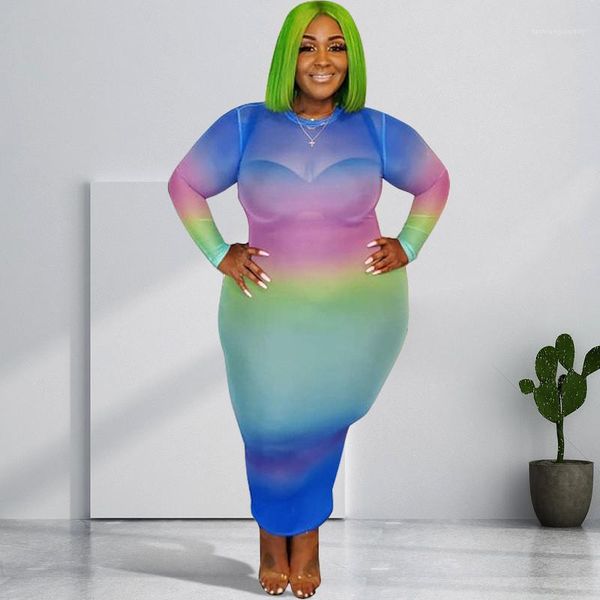 

платье в полоску с длинным рукавом печатный crew neck pencil платье плюс размер женщин одежда осень дамы дизайнер, Black;gray