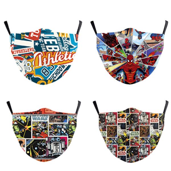 

selling comic spiderman 3d digital printing mask with chip protection dustproof washable adjustable ear hook with mask