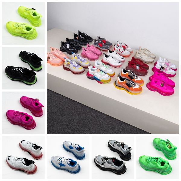 

women men track shoe dad casual shoes crystal bottom triple s leisure shoes sneakers for men vintage old grandpa trainer chaussures 36-45, Black