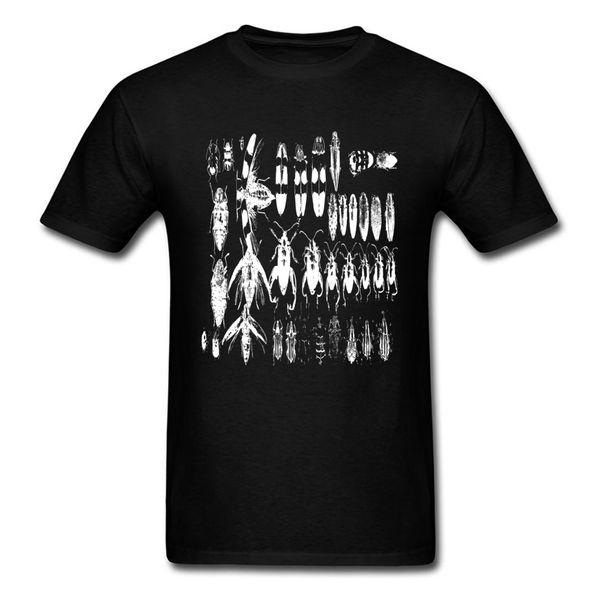 

энтомолог tshirt насекомые коллекция tshirt мужчина научная иллюстраций футболка черная белые топы тис хлопок одежда unique