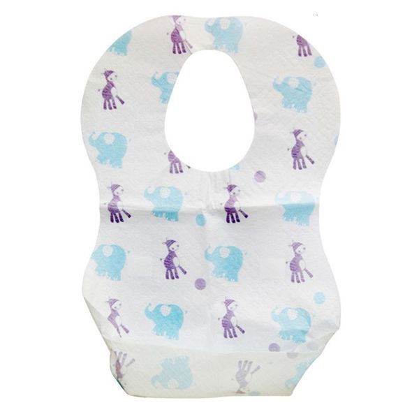 

10 pcs baby disposable waterproof bib with pocket saliva towel pullover head portable maternal and child supplies, White