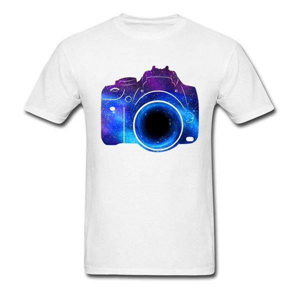 

galaxy space men's art design t shirts no button breathable cotton fabric clothes shirt for male 2018 retro camera hole tshirts