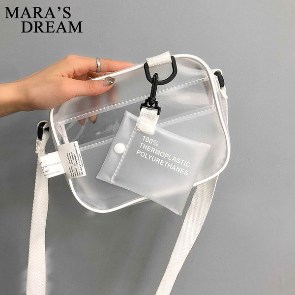 

mara's dream causual pvc transparent clear woman crossbody bags shoulder bag handbag jelly small phone bags with card holder