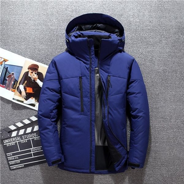 

2020 men's down garment short style slimming style men's removable cap new type coat, Black