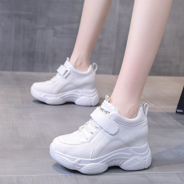 

2020 new autumn fashion women's sneakers show high running shoes platform comfortable breathable trend korean version old shoes, Black