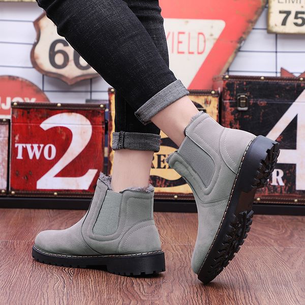 

boots 2021 men's shoes warm ankle winter designer fashion footwear safety, Black