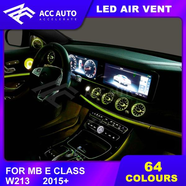 

64 colors led turbine air condition vent for mercedez a/gla/cla/c/glc/e/b/glb class with ambient light front ac
