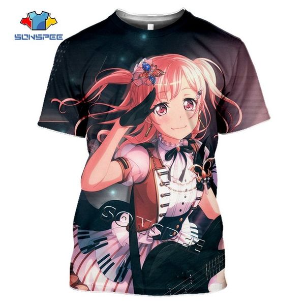

anime cute girl bang dream 3d summer 3d print shirts anime hippie graphic men clothing